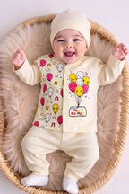Playful Balloon Birthday Long Sleeve (0-3 Months) (Soft Cream)