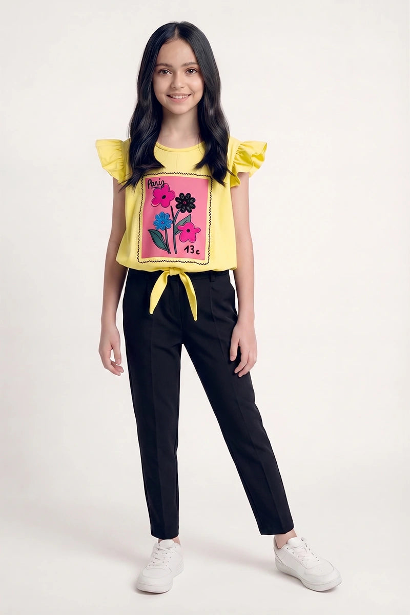 Girls Casual Comfort T-Shirt (Yellow)