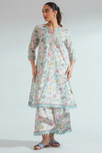 Ego Special Unstitched Khaddar 2-Piece Same Print Suit (Ice Blue)