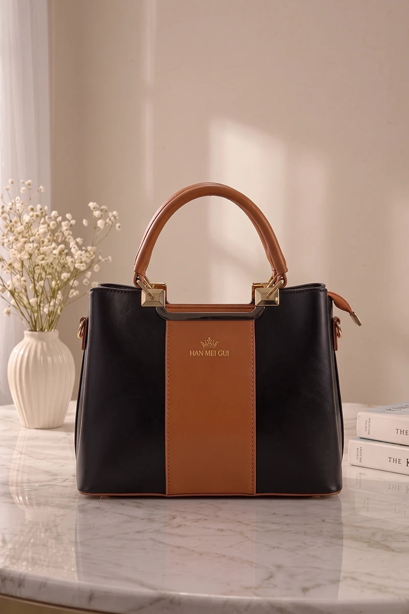 Imported Women's Structured Handbag (Jet Black)