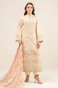 Sapphire - 3PC Unstitched Embroidered Printed Lawn Suit (Soft Coral Dust)