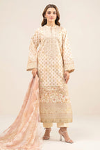 Sapphire - 3PC Unstitched Embroidered Printed Lawn Suit (Soft Coral Dust)