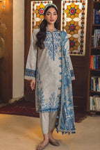 Jade Classic Cambric Collection Vol-05 - 3 Piece Unstitched Printed Suit (Light Beige)