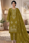 Gulmeher by Breeza Fashion - 3PC Unstitched Embroidered Lawn Suit (Olive Green)