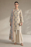 Khaadi – 3 Piece Unstitched Digital Printed Lawn Suit (Soft Cream)