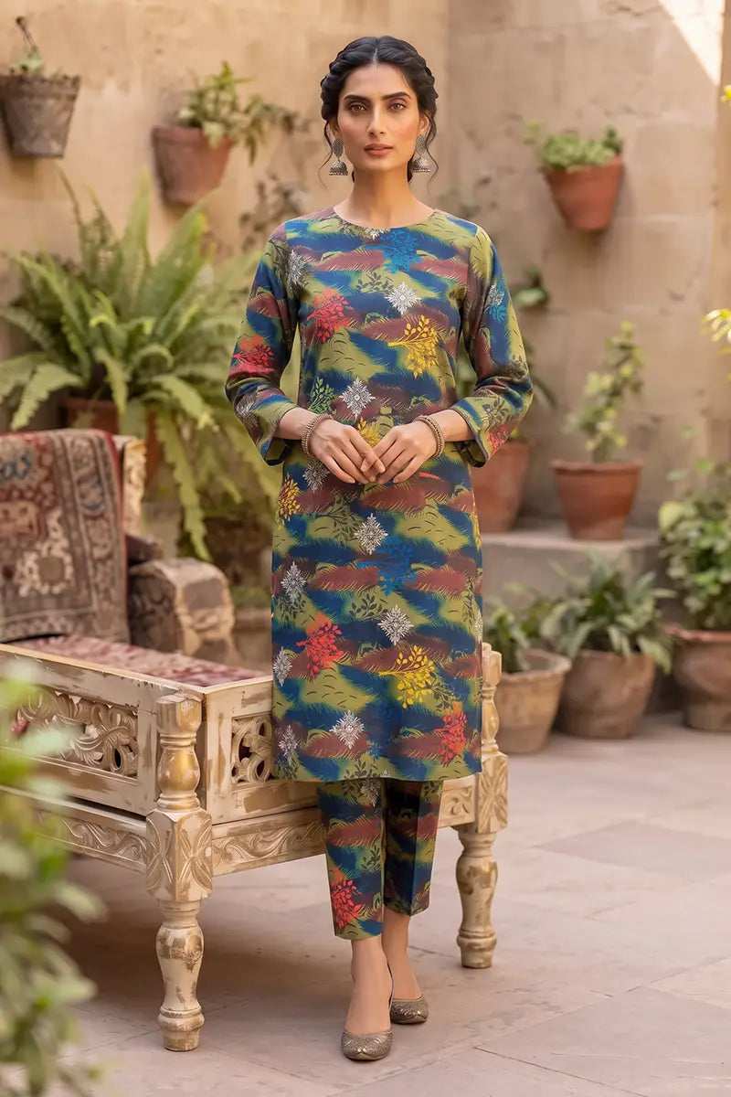 Sana Safinaz Printed Lawn Unstitched 2-Piece Suit (Moss Green)