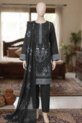 Samra by Breeza Fashion - 3PC Unstitched Embroidered Lawn Suit (Jet Black)