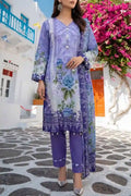 Aabruh Vol-1 3PC Unstitched Printed Lawn Suit (Periwinkle)