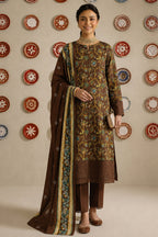 Nishat - Unstitched 3pc Printed Lawn (Brown)