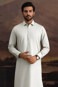 Premium Men's Unstitched Cotton Fabric Suit (Off-White Grey)