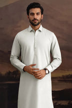 Premium Men's Unstitched Cotton Fabric Suit (Off-White Grey)