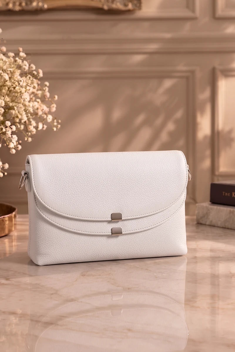 Premium Ruby leather handbag for Women (White)