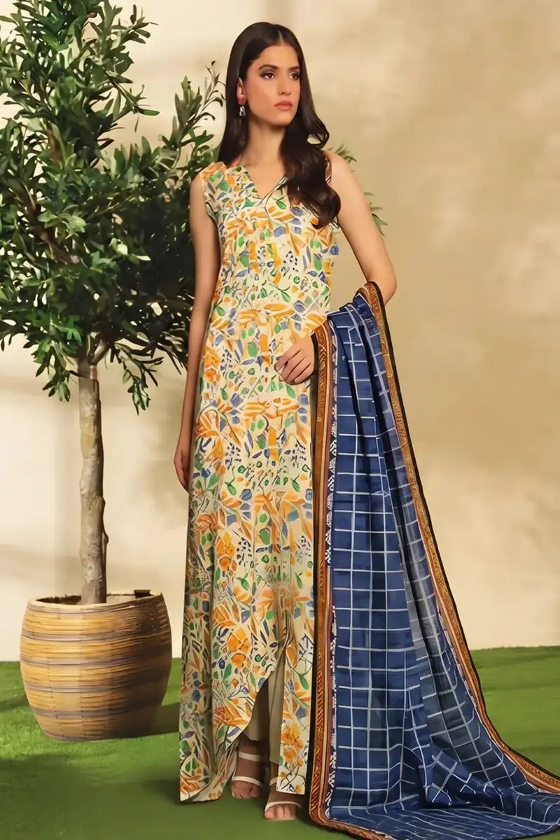 Limelight Doria Unstitched 3-Piece Lawn Collection (Cobalt Blue)