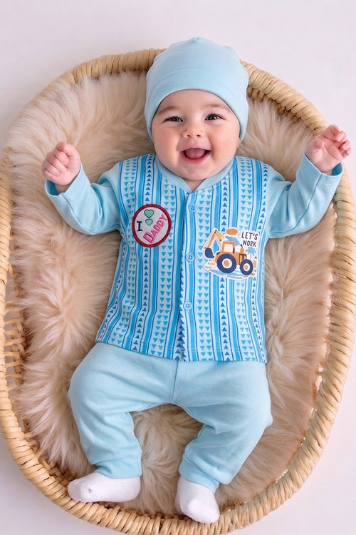 'I ❤️ Daddy' Long Sleeve (0-3 Months) (Sky Blue)