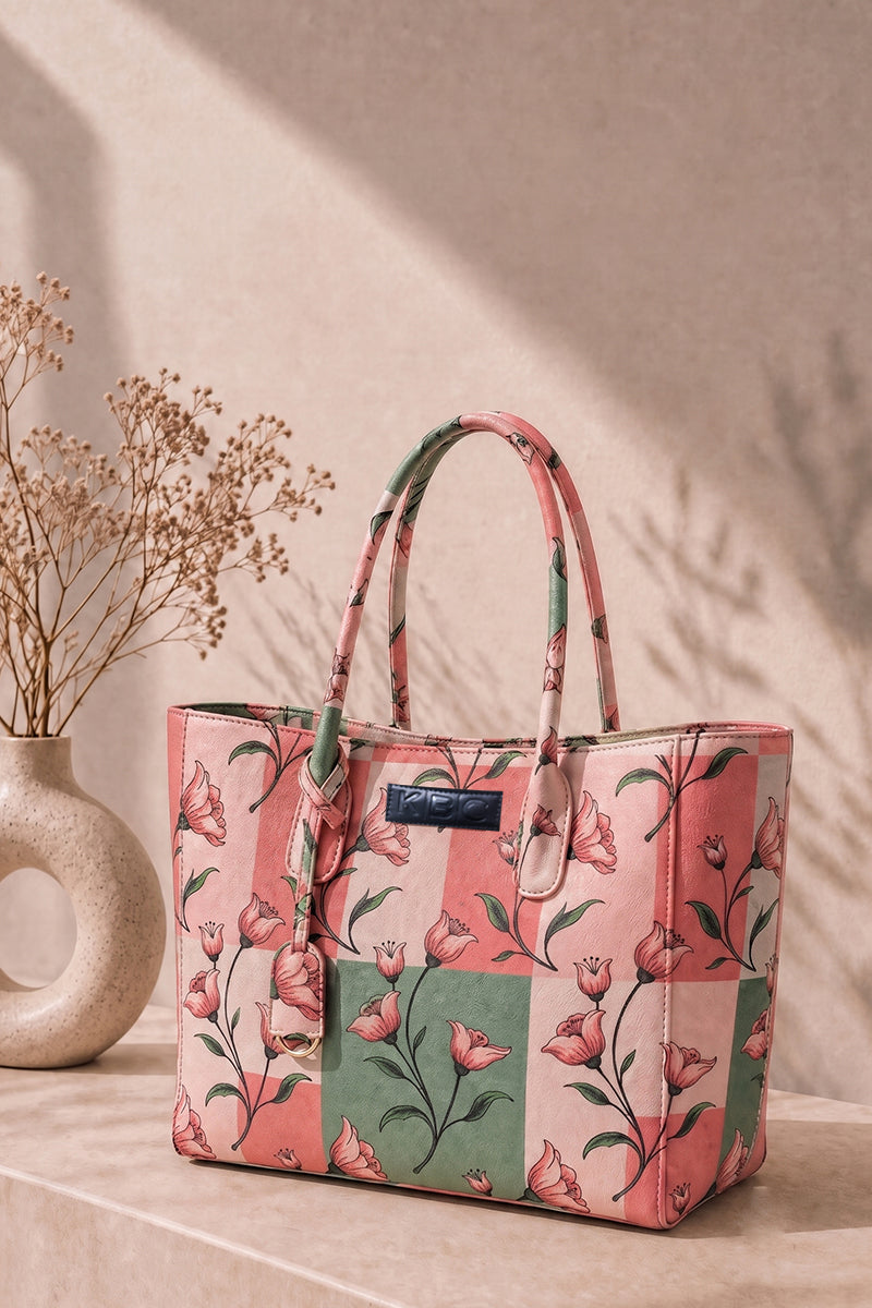 KBC - Canvas Handbags (Pink and Mint Green)