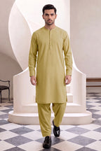 Men’s Unstitched Royal Wash & Wear Suit Fabric by KBC Fashion (Light Olive)