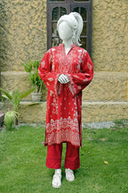 Aryana By KBC Fashion - 3PC Unstitched Printed Lawn Suit (Red)