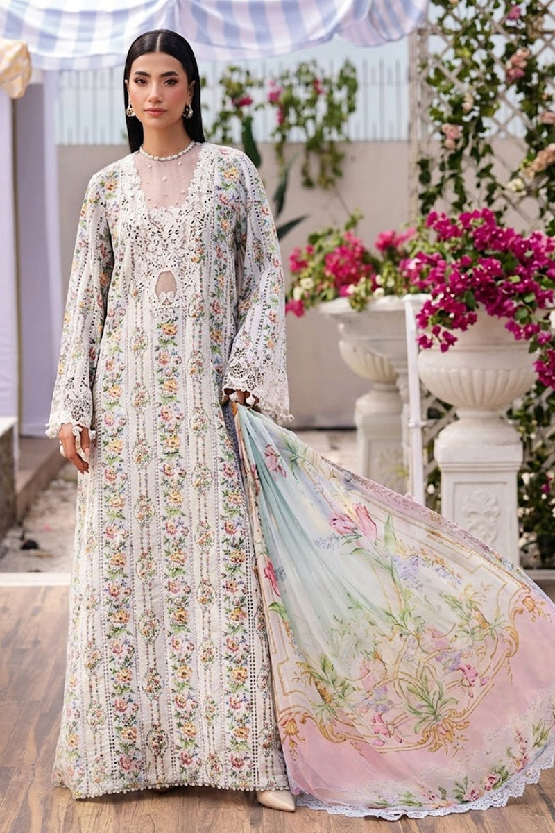 Elahéh By Maria B - 3PC Unstitched Digital Printed Lawn Suit (Soft Ivory)