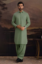 Premium Men's Unstitched Cotton Fabric Suit (Muted Pistachio)