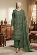 Noor by Breeza Fashion - 3PC Unstitched Embroidered Lawn Suit (Muted Olive Green)