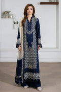 Aqua By Johra - 3PC Unstitched Embroidered Lawn Suit (Midnight Navy Blue)