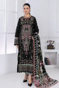 Muswa By Johra - 3PC Unstitched Embroidered Lawn Suit (Black)