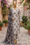 Agha Noor Printed Collection by KBC Fashion - 3PC Unstitched Suit (Light Ash Grey)