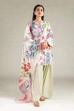 Khaadi – 3 Piece Unstitched Premium Embroidered Digital Printed Lawn Suit (Pastel Green)