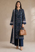 Khaadi (Vol.4) – 3 Piece Unstitched Printed Lawn Suit (Navy Blue)