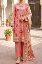 Mehar Unstitched 3-Piece Lawn Collection (Pink)