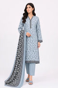 Khaadi Pre-Fall Cambric Series V-6 - 3PC Unstitched Suit (Dusty Slate Blue)