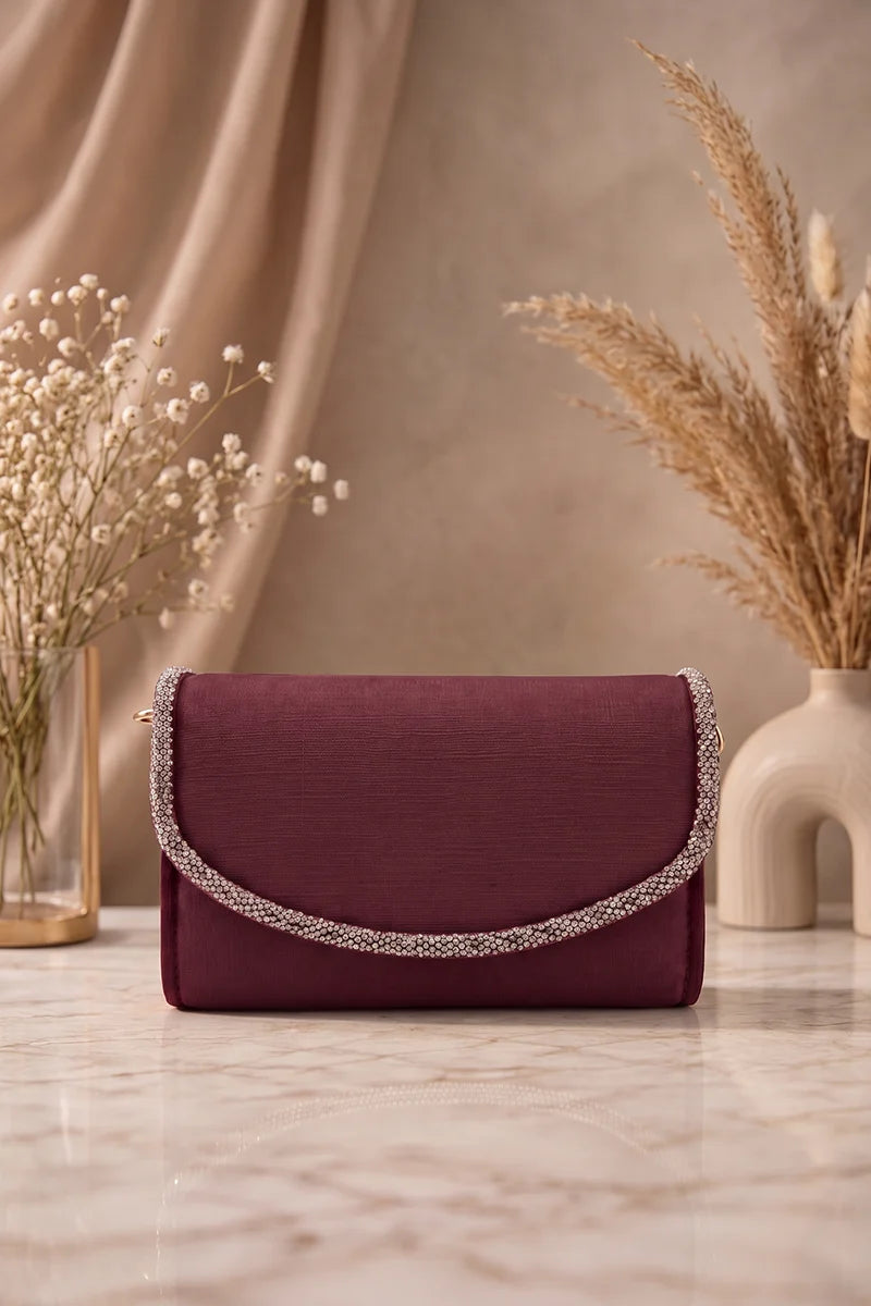 Premium Hand Clutch Bag (Maroon)