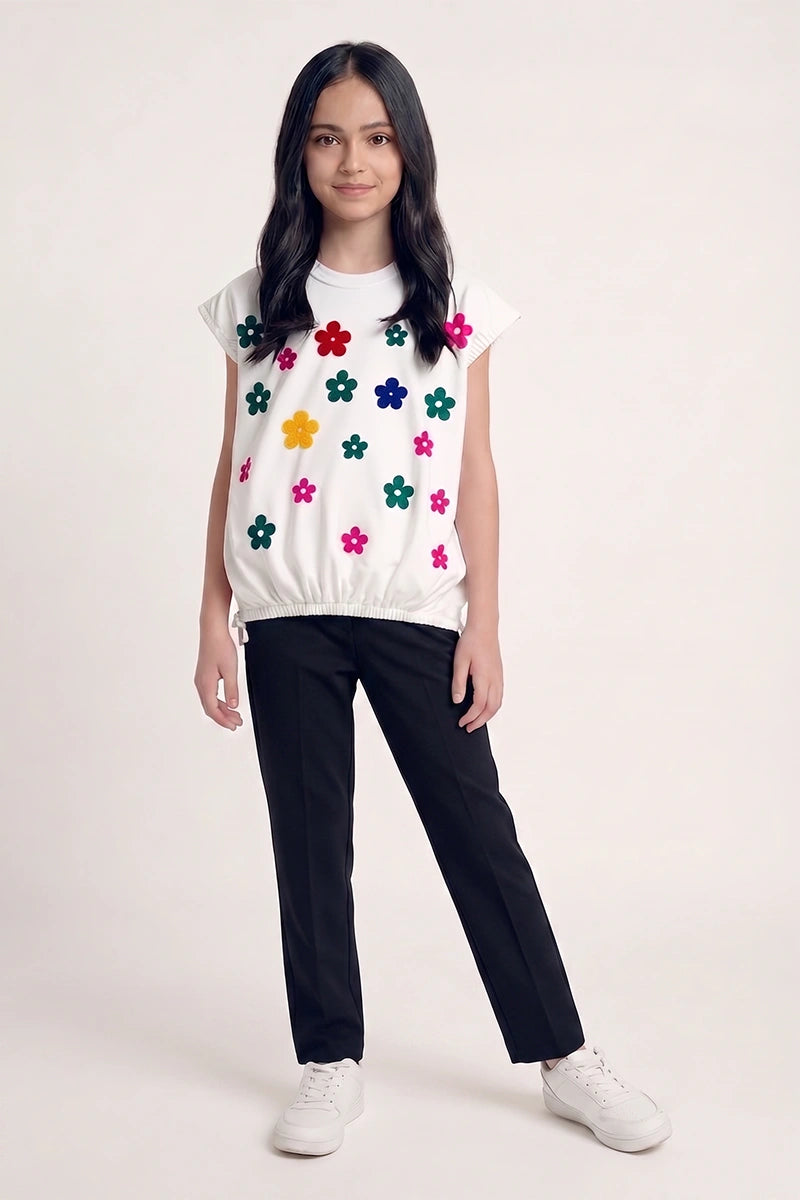 Girls Casual Comfort T-Shirt (White)