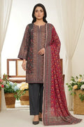 MTJ Unstitched 3-Piece Lawn Collection (Dark Slate Grey)