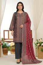 MTJ Unstitched 3-Piece Lawn Collection (Dark Slate Grey)