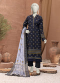 Bellissima By Aleemrah -3PC-Lawn Unstitch (Navy black)