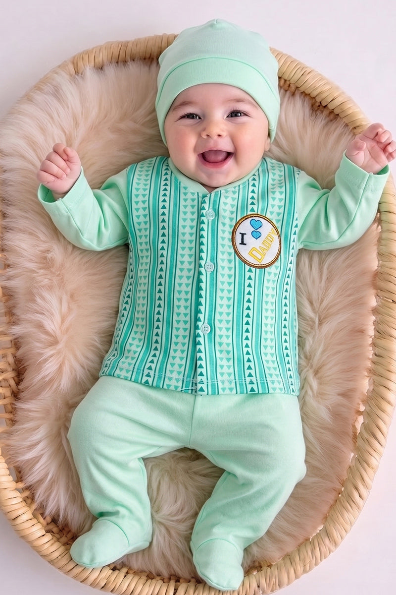 'I ❤️ Daddy' Long Sleeve (0-3 Months) (Mint Green)