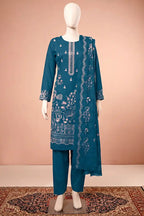 Elanza by Breeza Fashion - 3PC Unstitched Embroidered Lawn Suit (Blue)