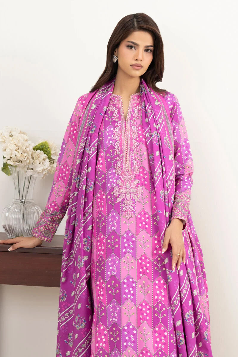 Sapphire By KBC - 3PC Unstitched Digital Printed Lawn Suit (Pink)