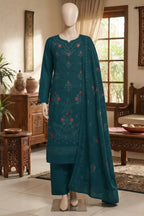 Noor by Breeza Fashion - 3PC Unstitched Embroidered Lawn Suit (Ocean Green)