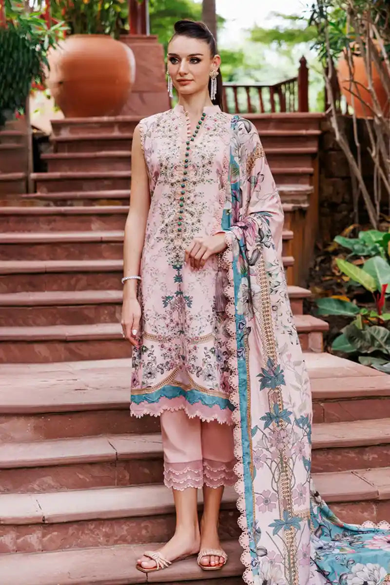Jade Urbane Vol: 04 Classic Lawn Collection 3-Piece Unstitched Suit (Pastel Pink)