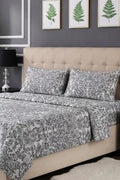 Luxury Bed Sheet Set with Pillow Covers by KBC Fashion (Crisp Off-White)