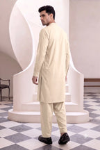 Premium Pasha Men’s Wash & Wear Unstitched Suit (Light Cream)