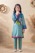 Ting Tone by Almeerah - Girls Unstitched 2-Piece Suit (Slate Blue)