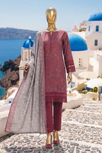 Safina Pop (Vol-01) by A One Textile - 3PC Unstitched Printed Lawn Suit (Dusty Plum)