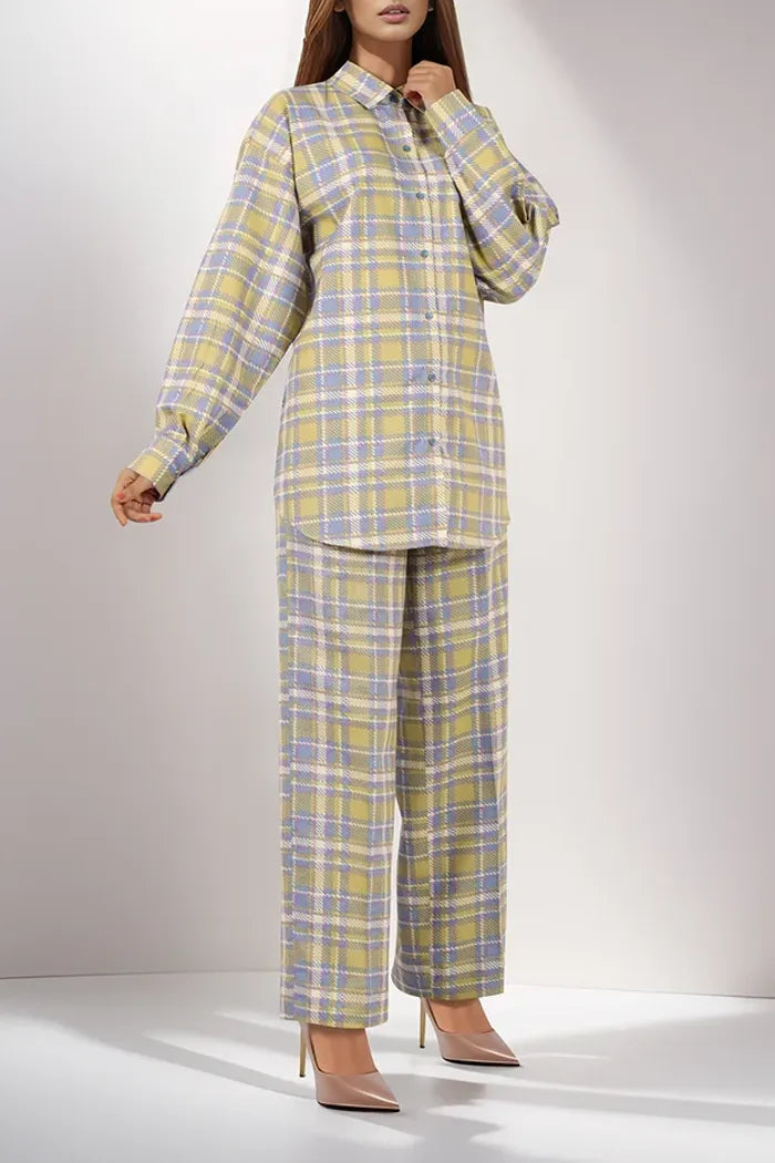 Saya Special Unstitched Khaddar 2-Piece Same Print Suit (Pistachio)