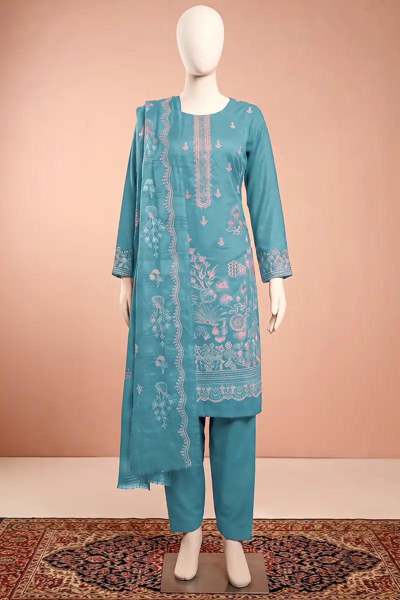 Elanza by Breeza Fashion - 3PC Unstitched Embroidered Lawn Suit (Light Blue)