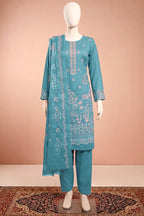 Elanza by Breeza Fashion - 3PC Unstitched Embroidered Lawn Suit (Light Blue)