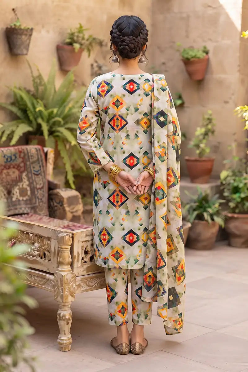 Sana Safinaz Printed Lawn Unstitched 3-Piece Suit (Fiery Orange)