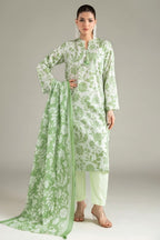 Khaadi – Summer Series 3 Piece Unstitched Printed Lawn Suit (Leaf Green)